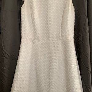 Kenzie White polka dot midi dress